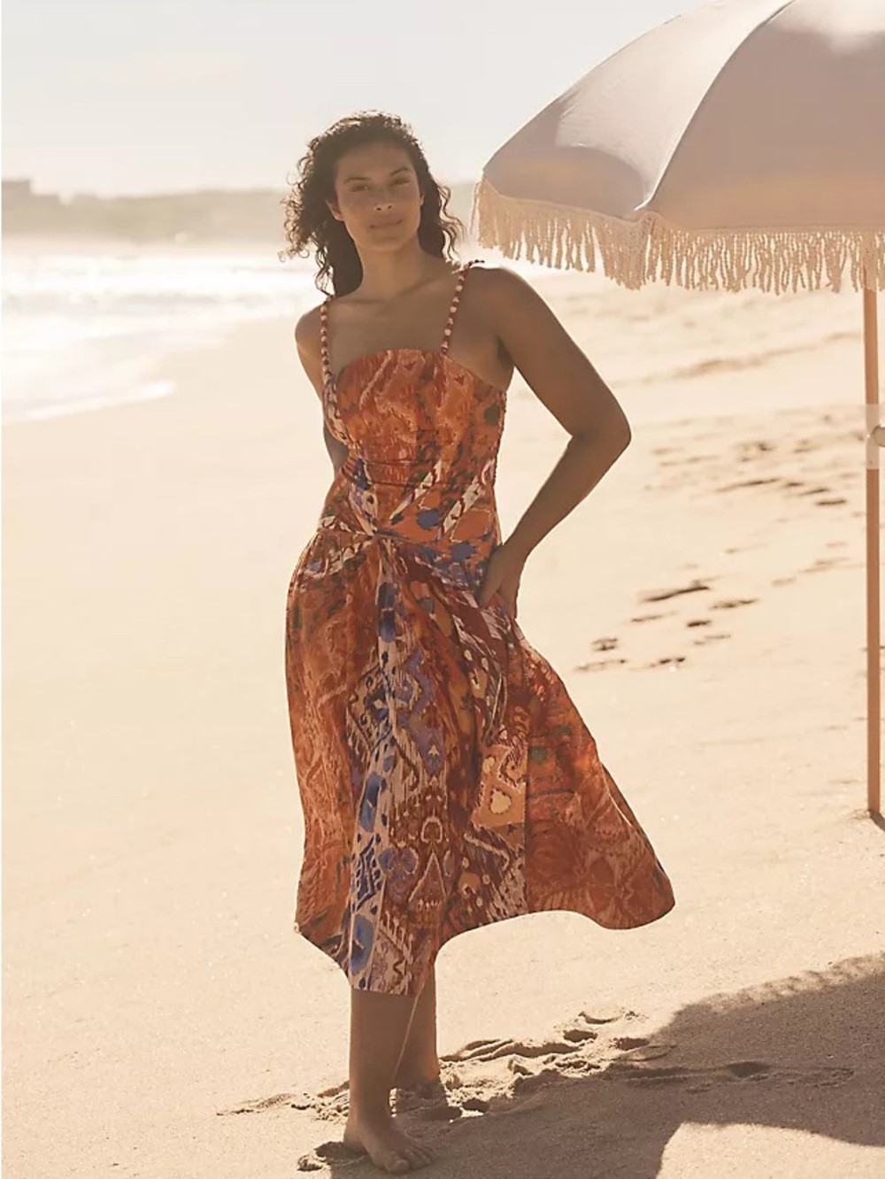 NWT Farm Rio Midi Sundress in Orange Multi - Picture 3 of 4